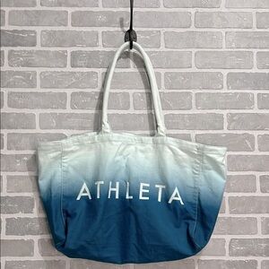 Athleta Beach Bag Gym Bag Tote Bag Blue Ombre White Canvas